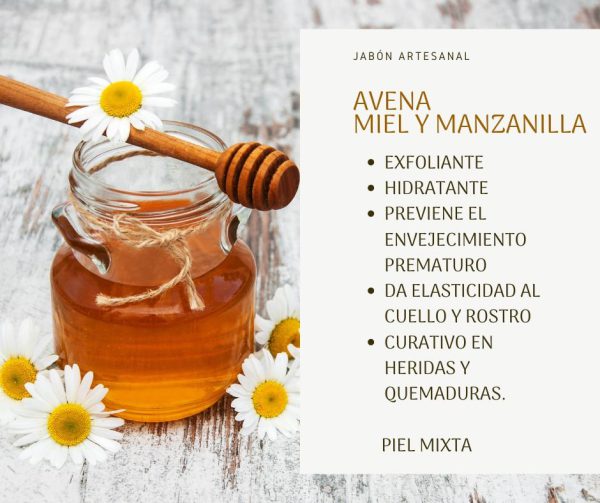 Jabón Artesanal de Avena, Miel y Manzanilla