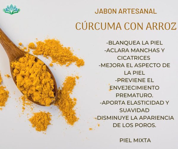 Jabón Artesanal de Cúrcuma y Arroz